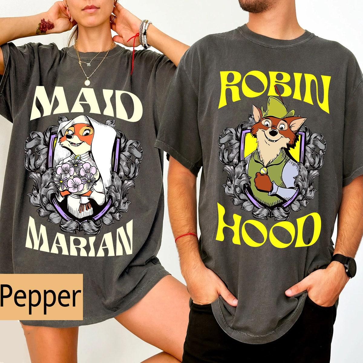 Retro Disney Robin Hood And Maid Marian Couple Shirt 1