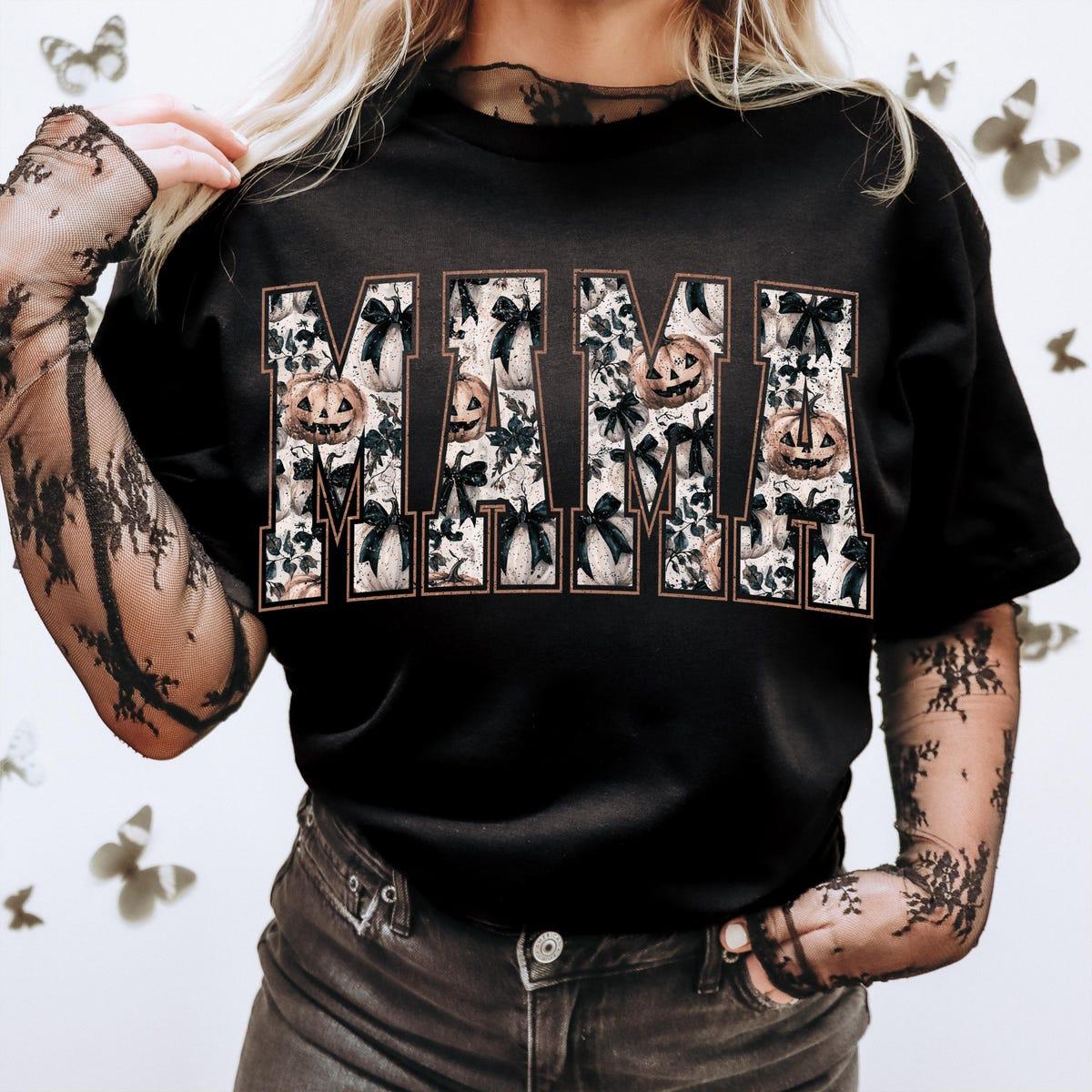 Retro Halloween Mama Coquette Shirt 3