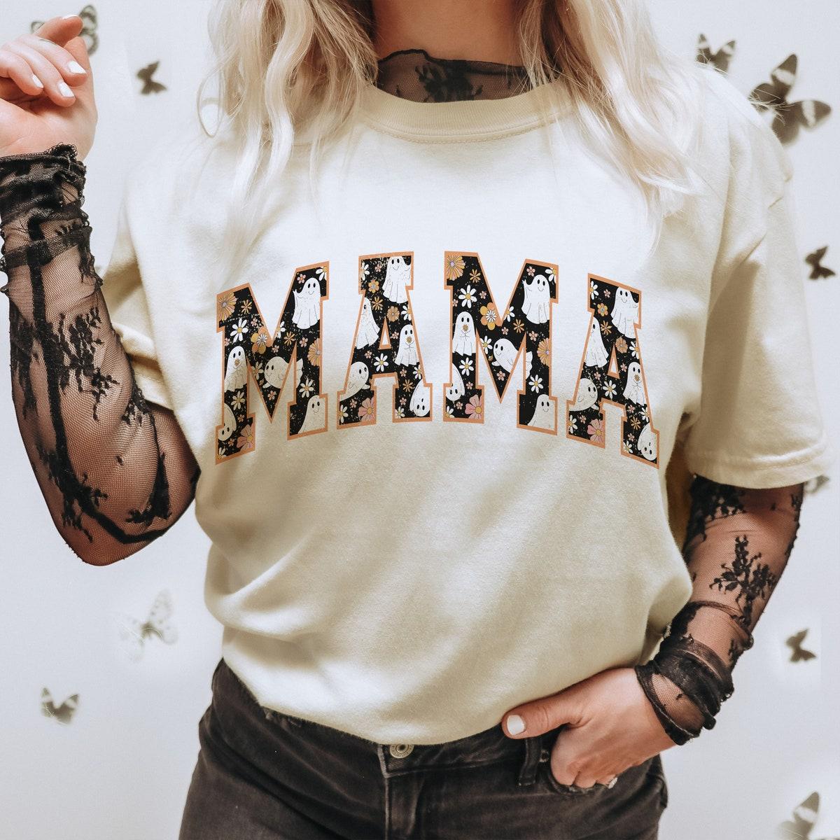 Retro Halloween Mama Hippie Halloween Shirt 1