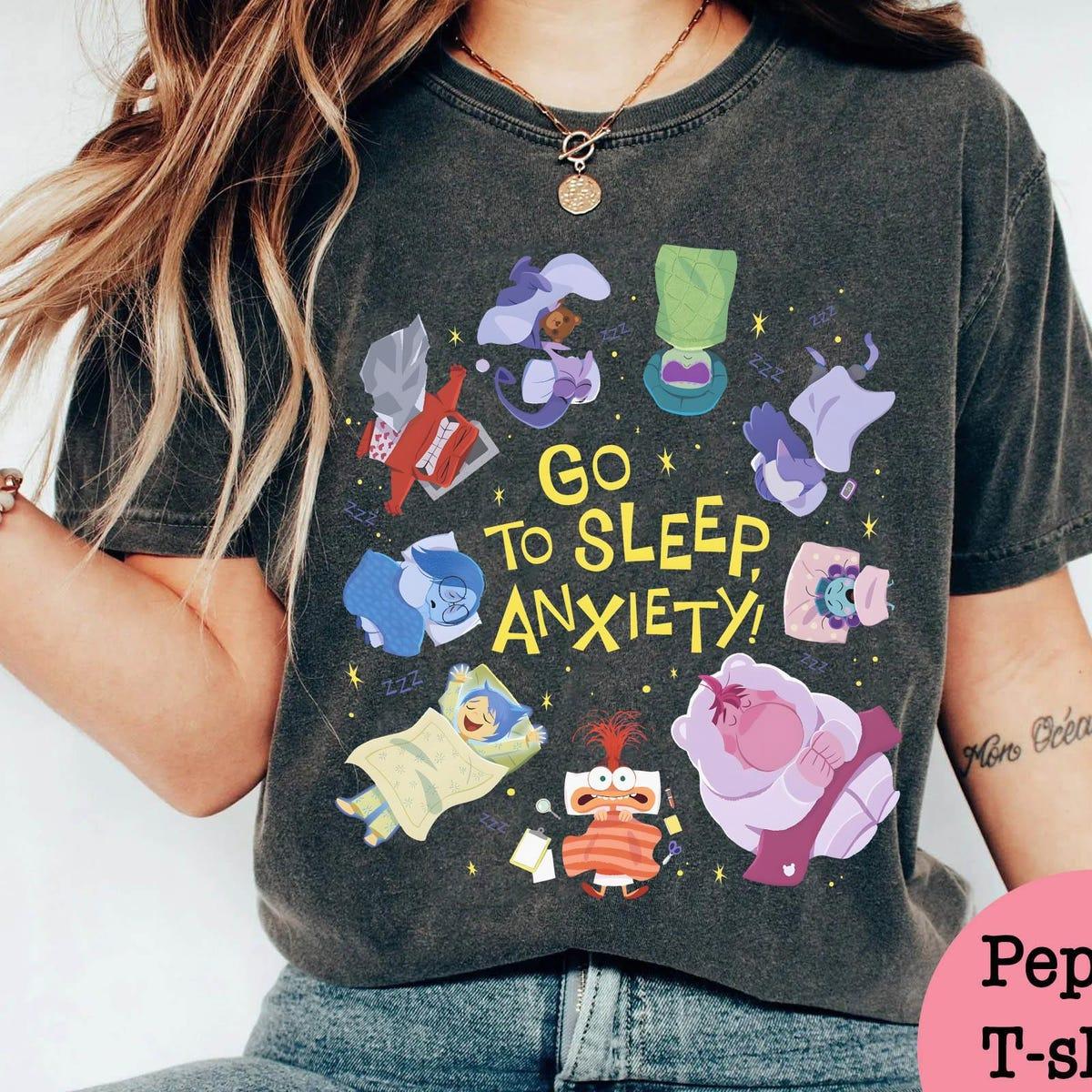 Retro Inside Out Emotions Go To Sleep Anxiety Inside Out Disney Shirt 1