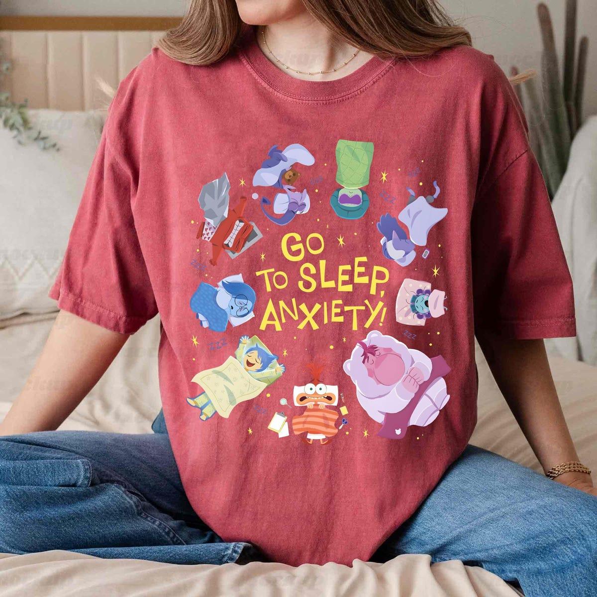 Retro Inside Out Emotions Go To Sleep Anxiety Inside Out Disney Shirt 4