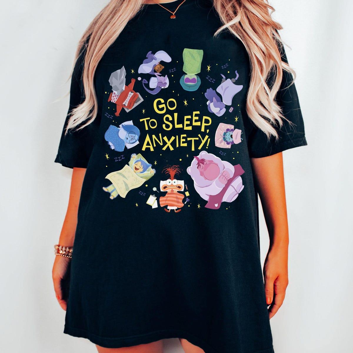 Retro Inside Out Emotions Go To Sleep Anxiety Inside Out Disney Shirt 5