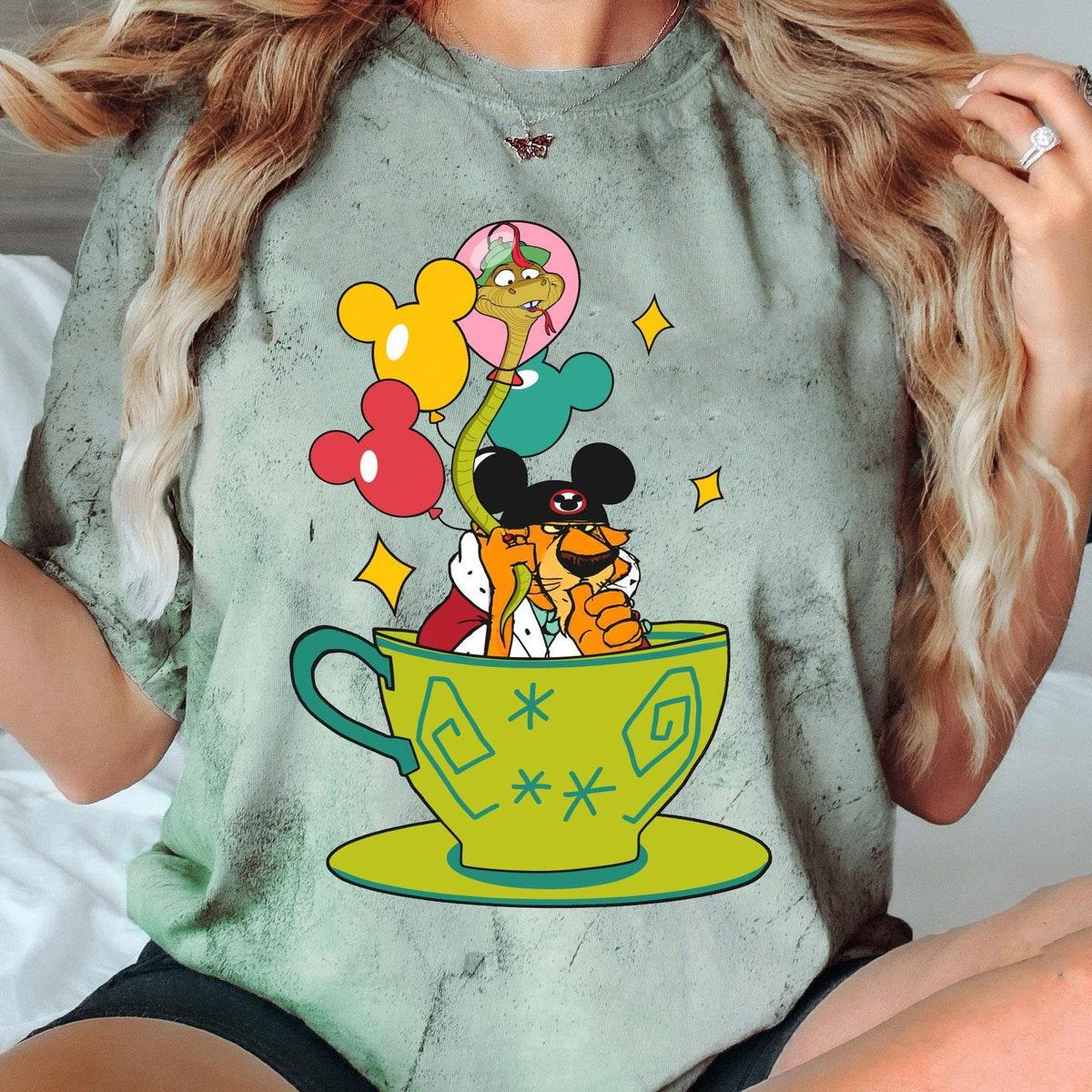 Retro Prince John And Sir Hiss With Mickey Balloon Tea Cup Blast Shirt 1