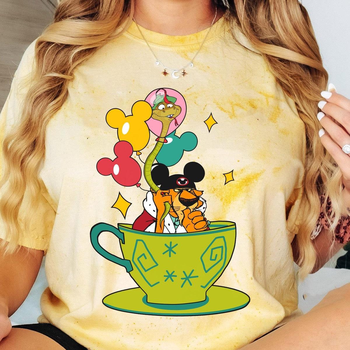 Retro Prince John And Sir Hiss With Mickey Balloon Tea Cup Blast Shirt 2