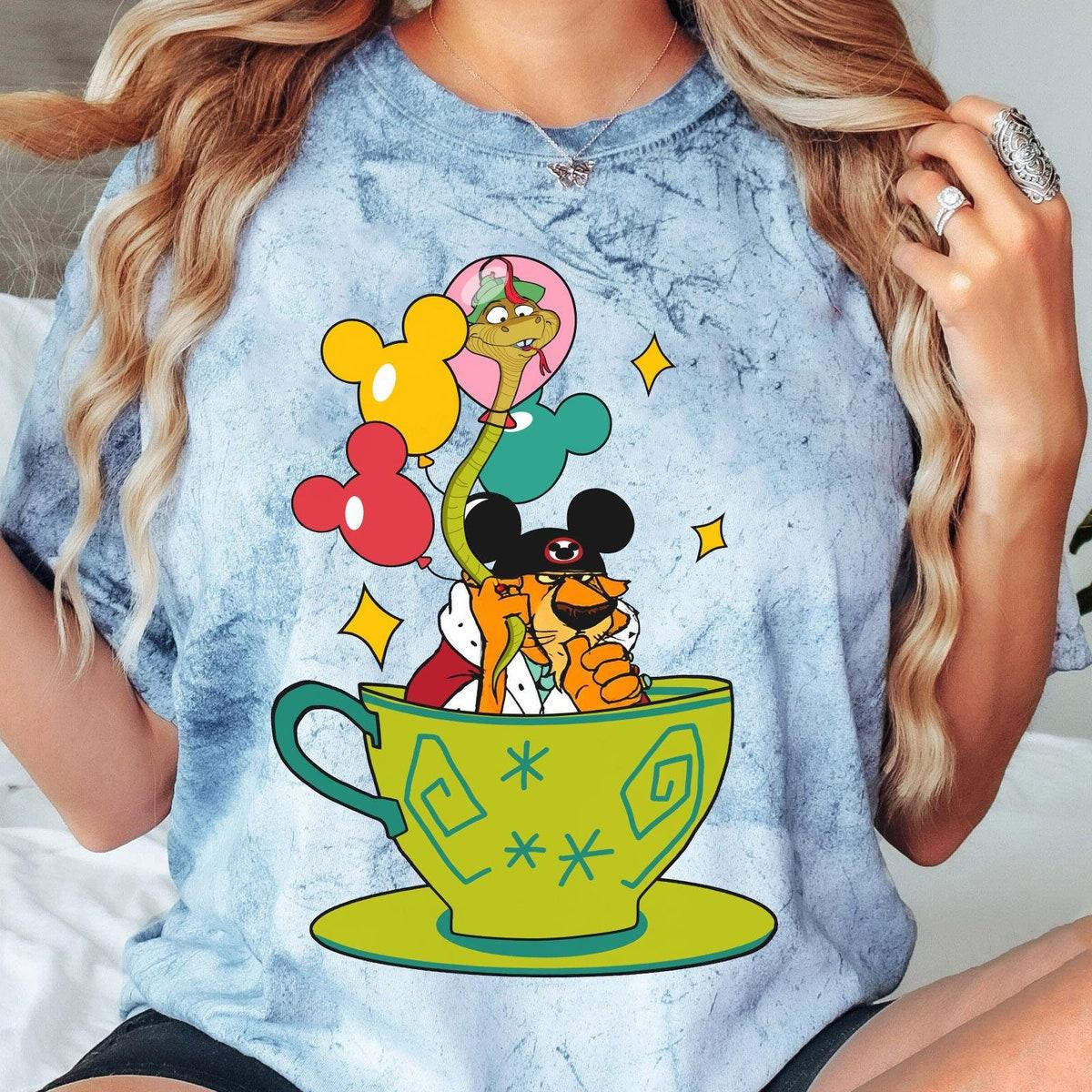 Retro Prince John And Sir Hiss With Mickey Balloon Tea Cup Blast Shirt 4