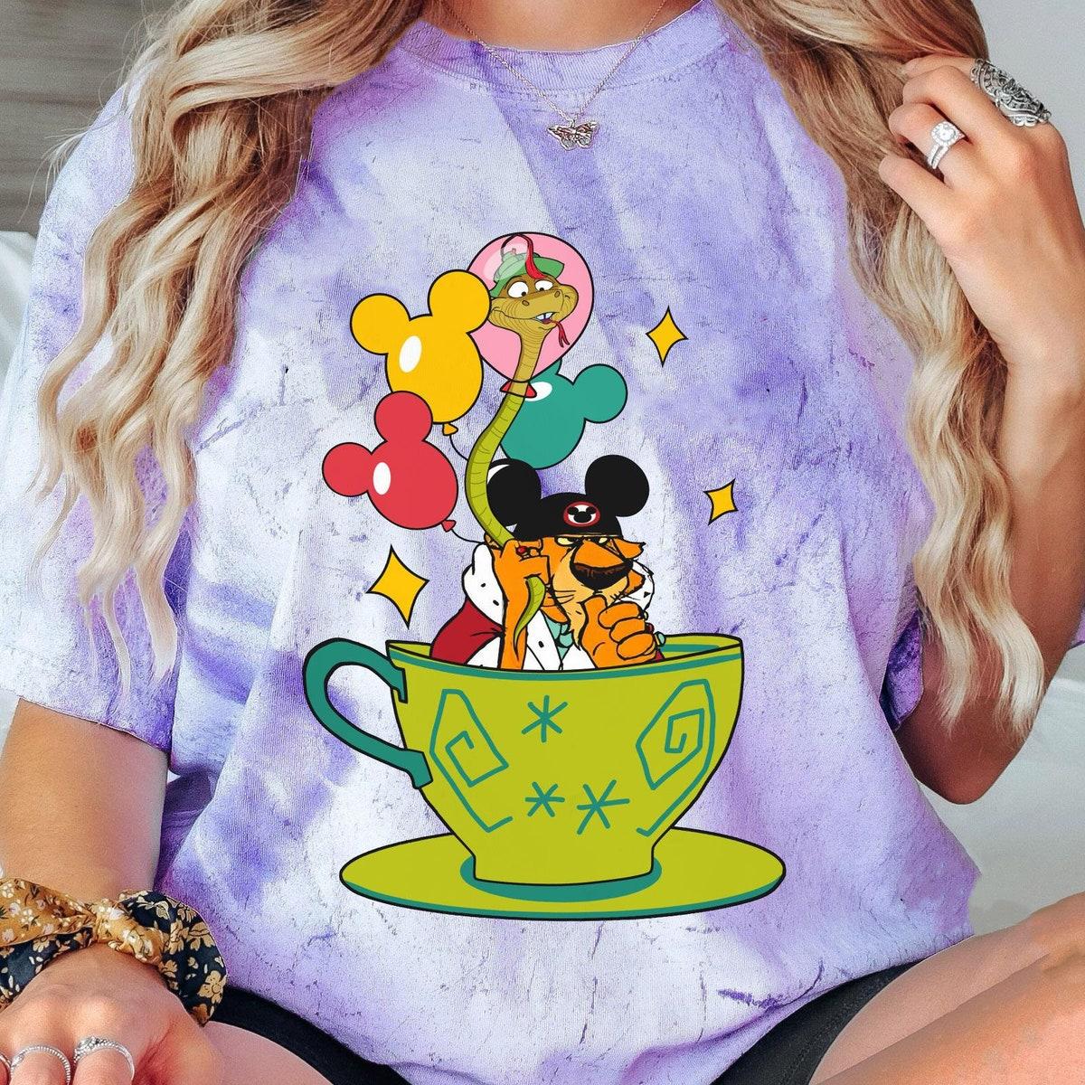 Retro Prince John And Sir Hiss With Mickey Balloon Tea Cup Blast Shirt 6