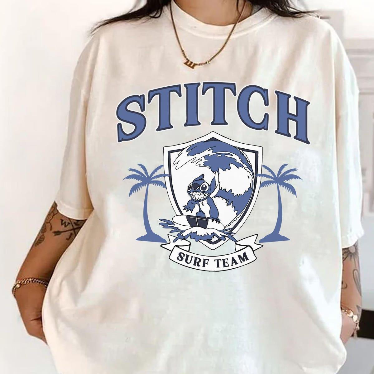 Retro Stitch Surfing On The Beach Surf Team Shirt 1