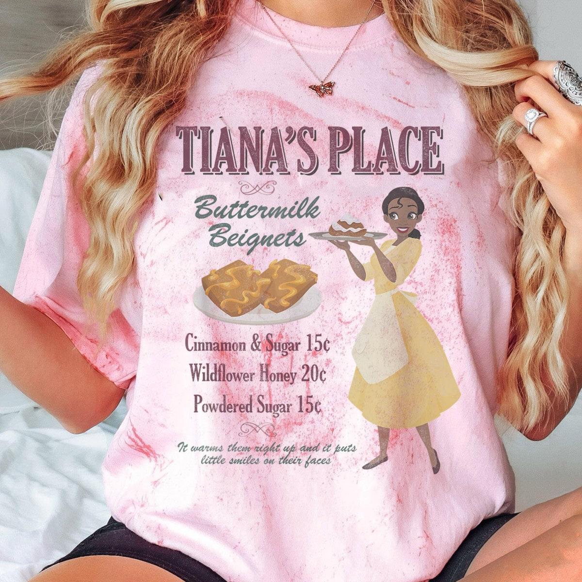 Retro Tiana's Place Buttermilk Beignets Disney Tiana Princess Shirt 1