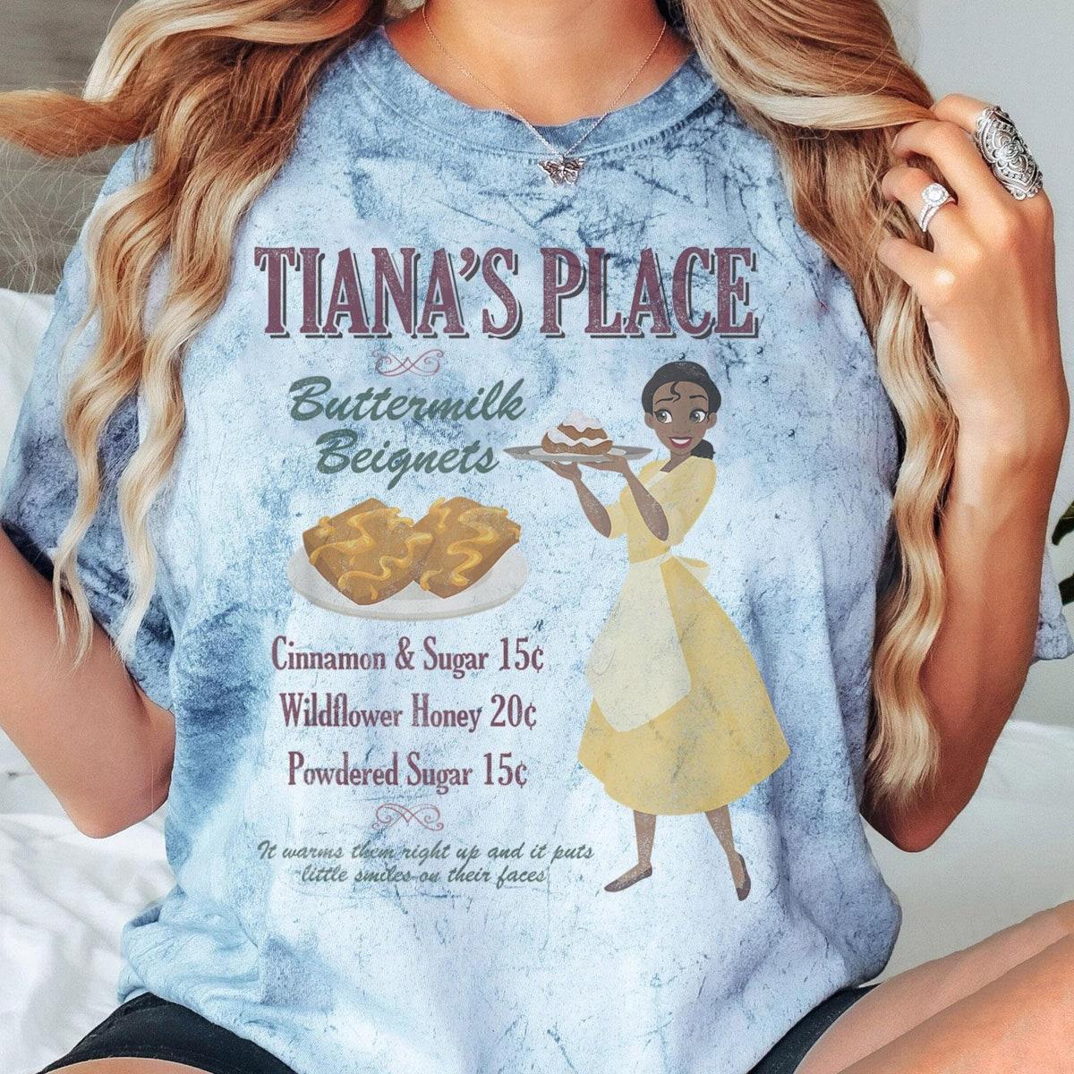 Retro Tiana's Place Buttermilk Beignets Disney Tiana Princess Shirt 2