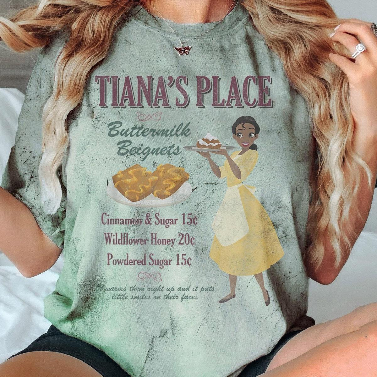 Retro Tiana's Place Buttermilk Beignets Disney Tiana Princess Shirt 4