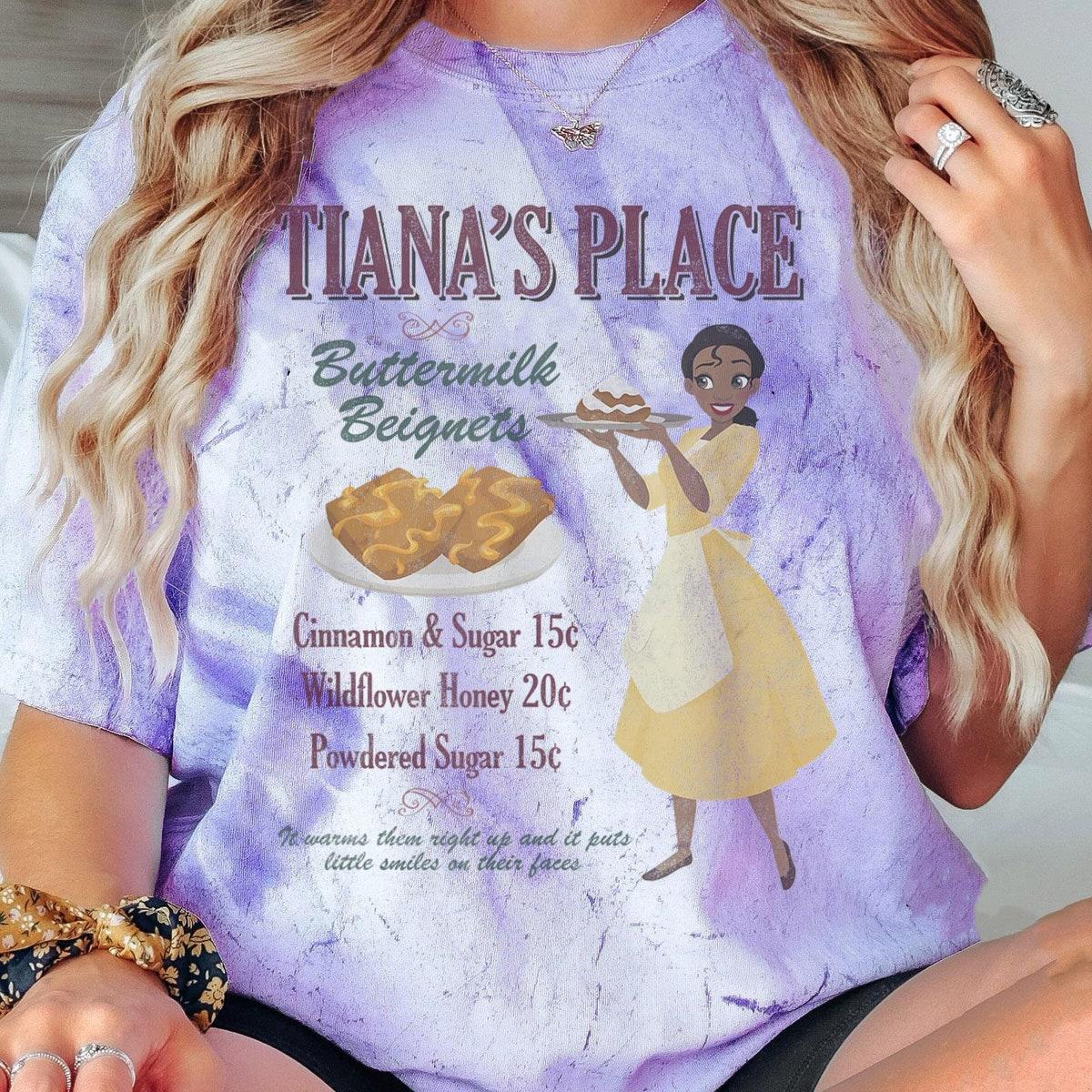 Retro Tiana's Place Buttermilk Beignets Disney Tiana Princess Shirt 5