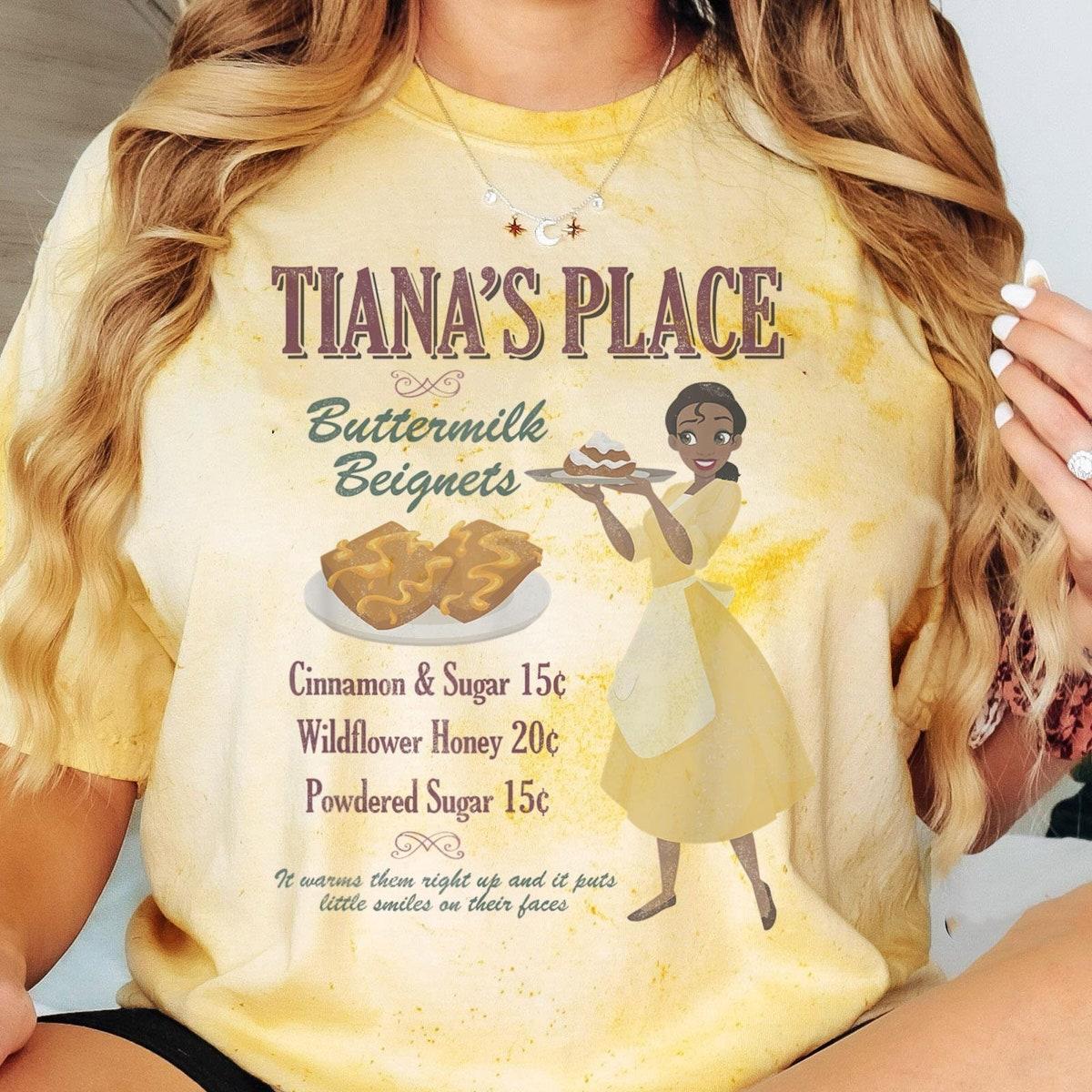 Retro Tiana's Place Buttermilk Beignets Disney Tiana Princess Shirt 6