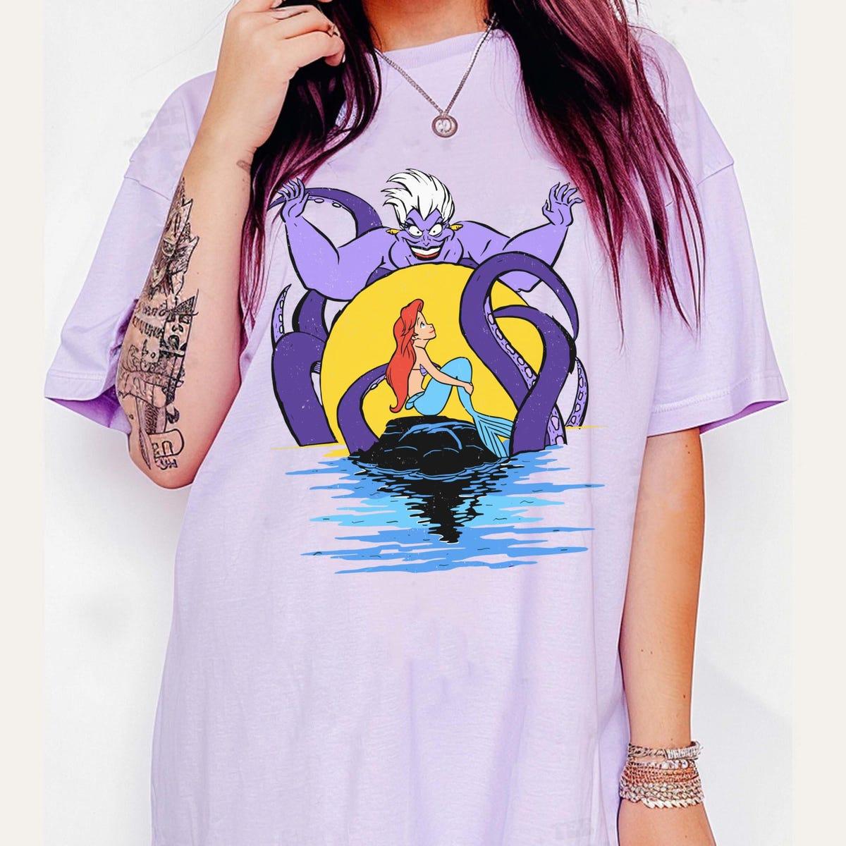 Retro Ursula Ariel On Rock The Little Mermaid Shirt 1