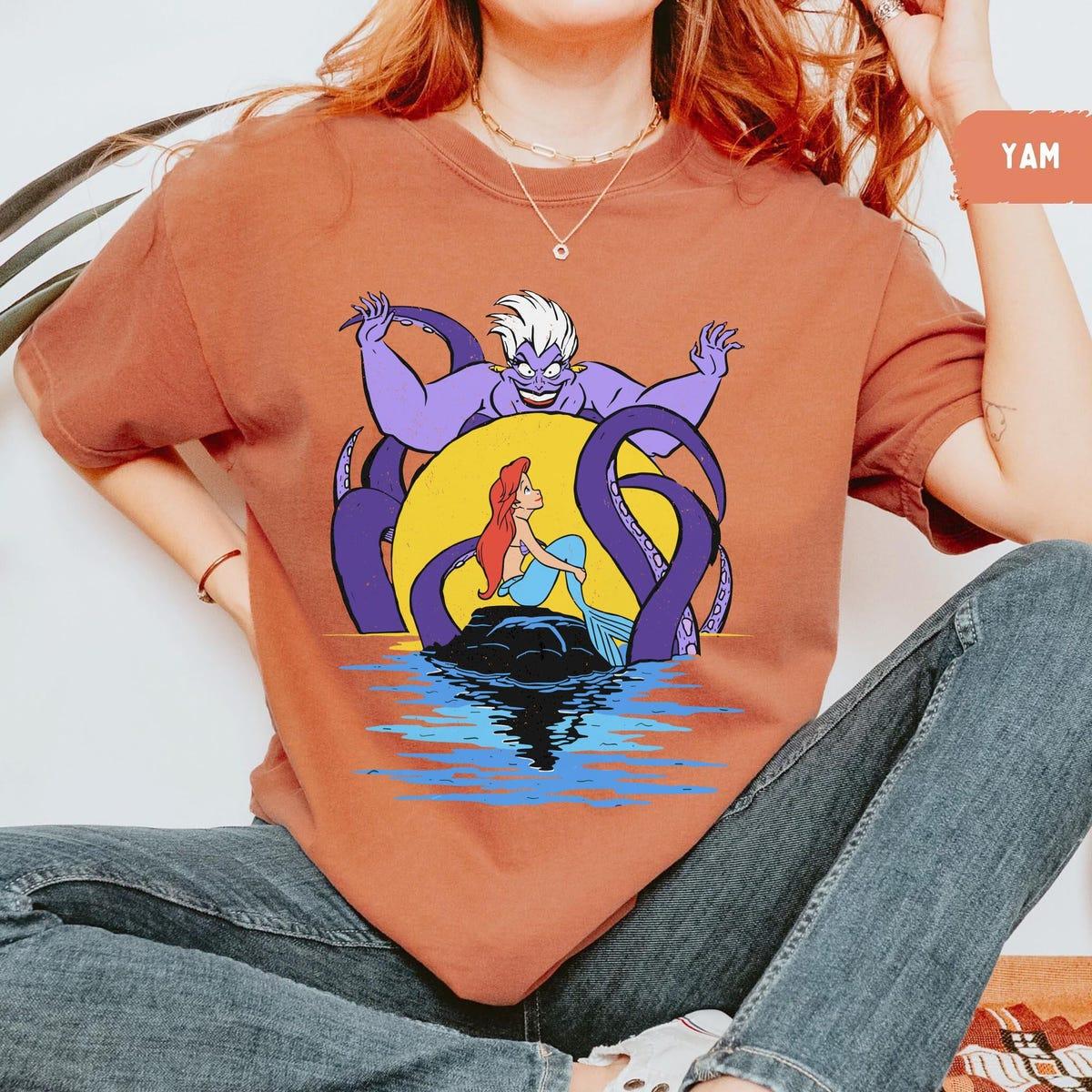 Retro Ursula Ariel On Rock The Little Mermaid Shirt 5