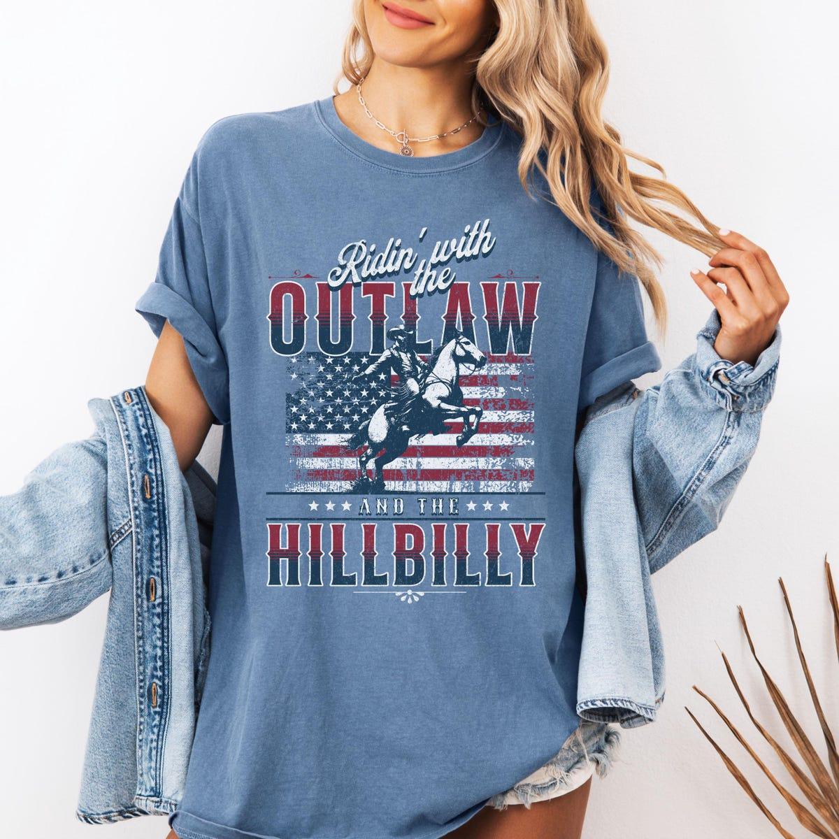 Ridin With The Outlaw And The Hillbilly Trump Shirt 2