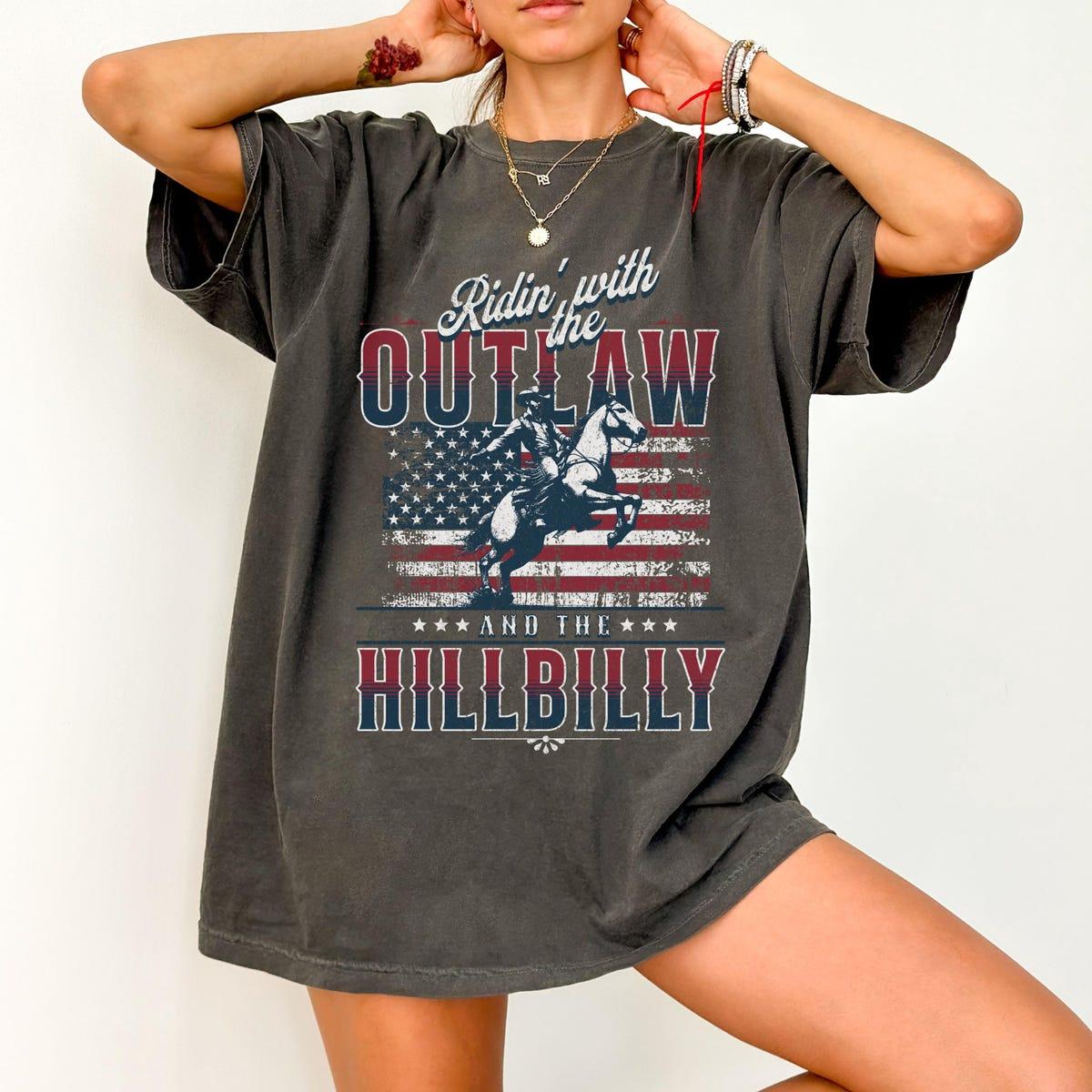 Ridin With The Outlaw And The Hillbilly Trump Shirt 3