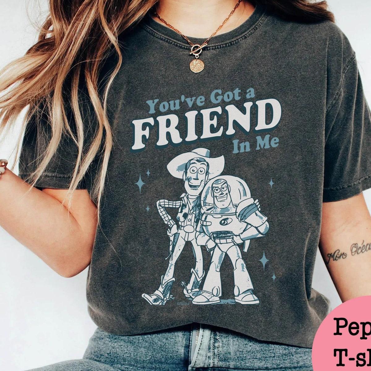 Sketch Art Buzz Lightyear And Woody You've Got A Friend In Me Shirt 2