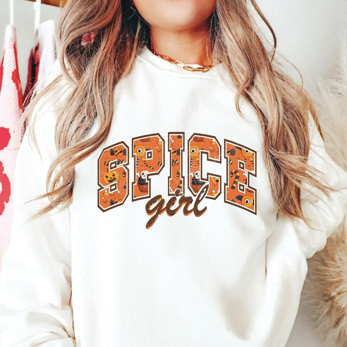 Spice Girl Varsity Pumpkin Shirt 4