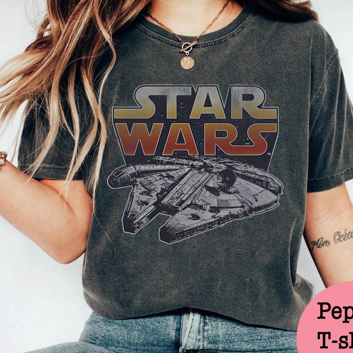 Star Wars Millennium Falcon Sunset Logo Vintage Star Wars Shirt 1