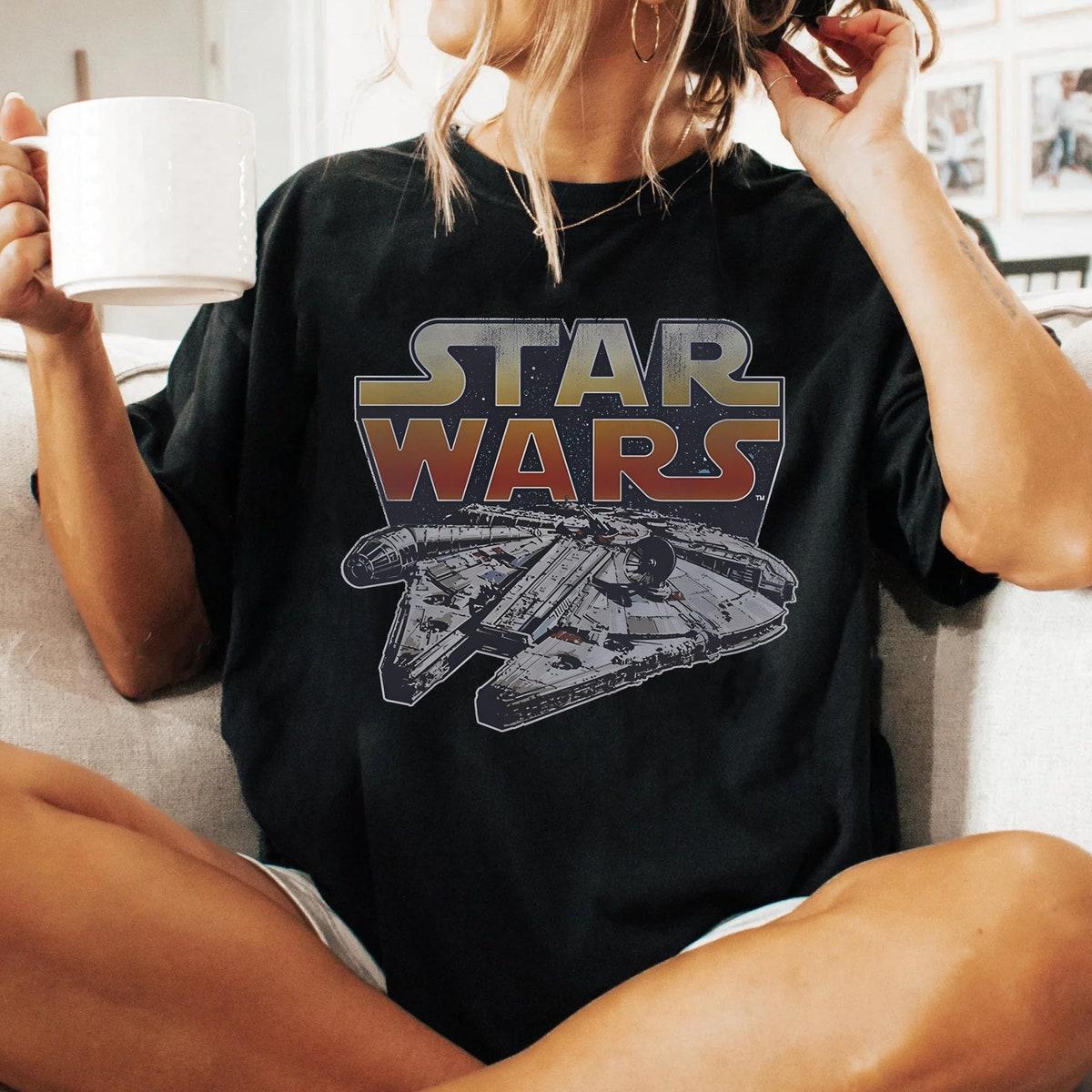 Star Wars Millennium Falcon Sunset Logo Vintage Star Wars Shirt 3