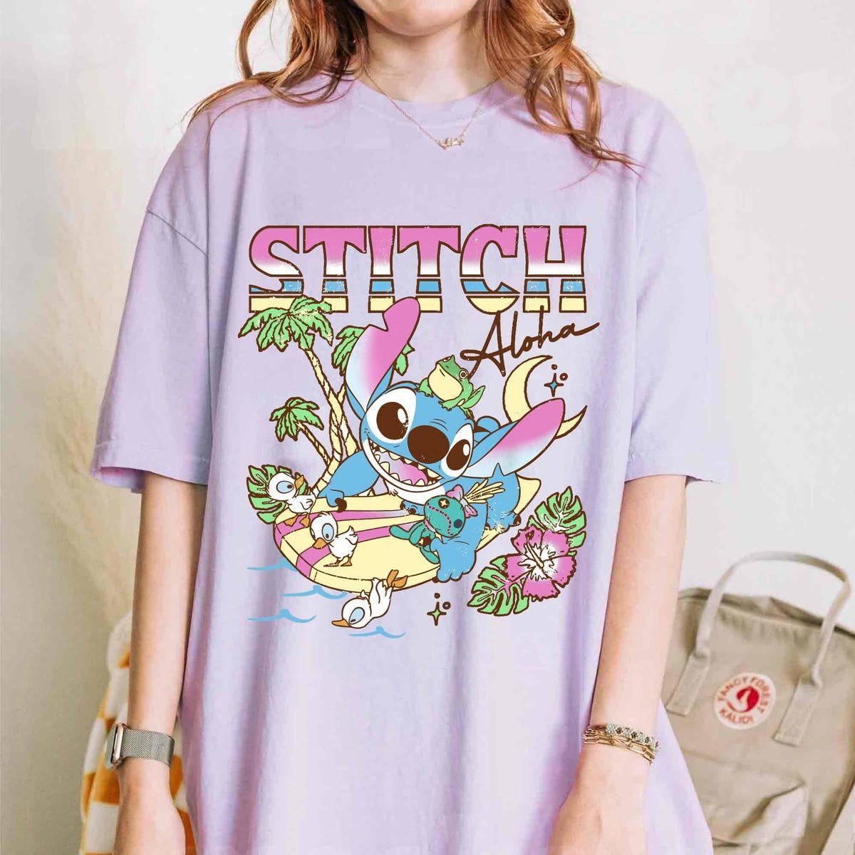 Stitch With Scrump Frog Ducks On The Beach Aloha Shirt 2