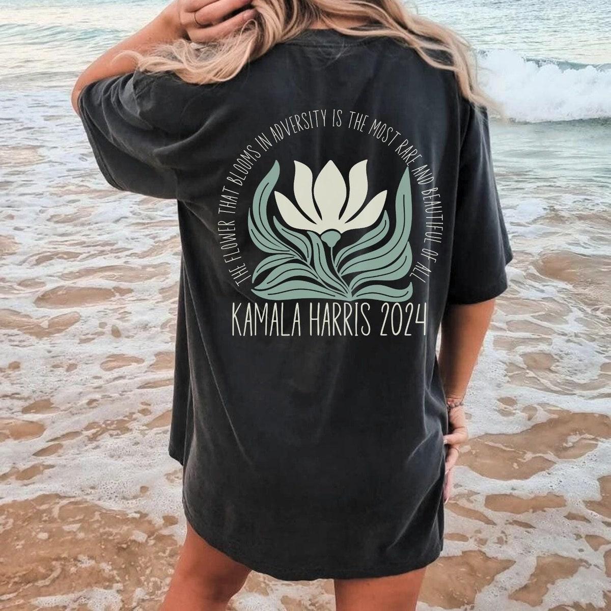 Subtle Kamala Harris Kamala Lotus Flower Shirt 3