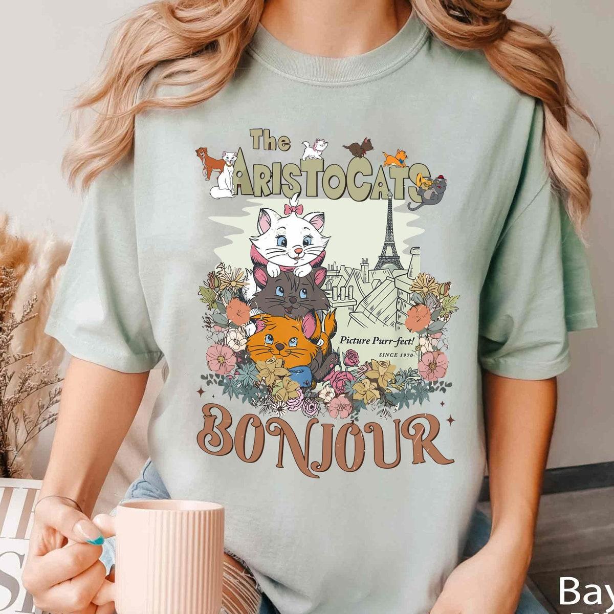 The Aristocats Marie Toulouse Berlioz Floral Bonjour Shirt 5