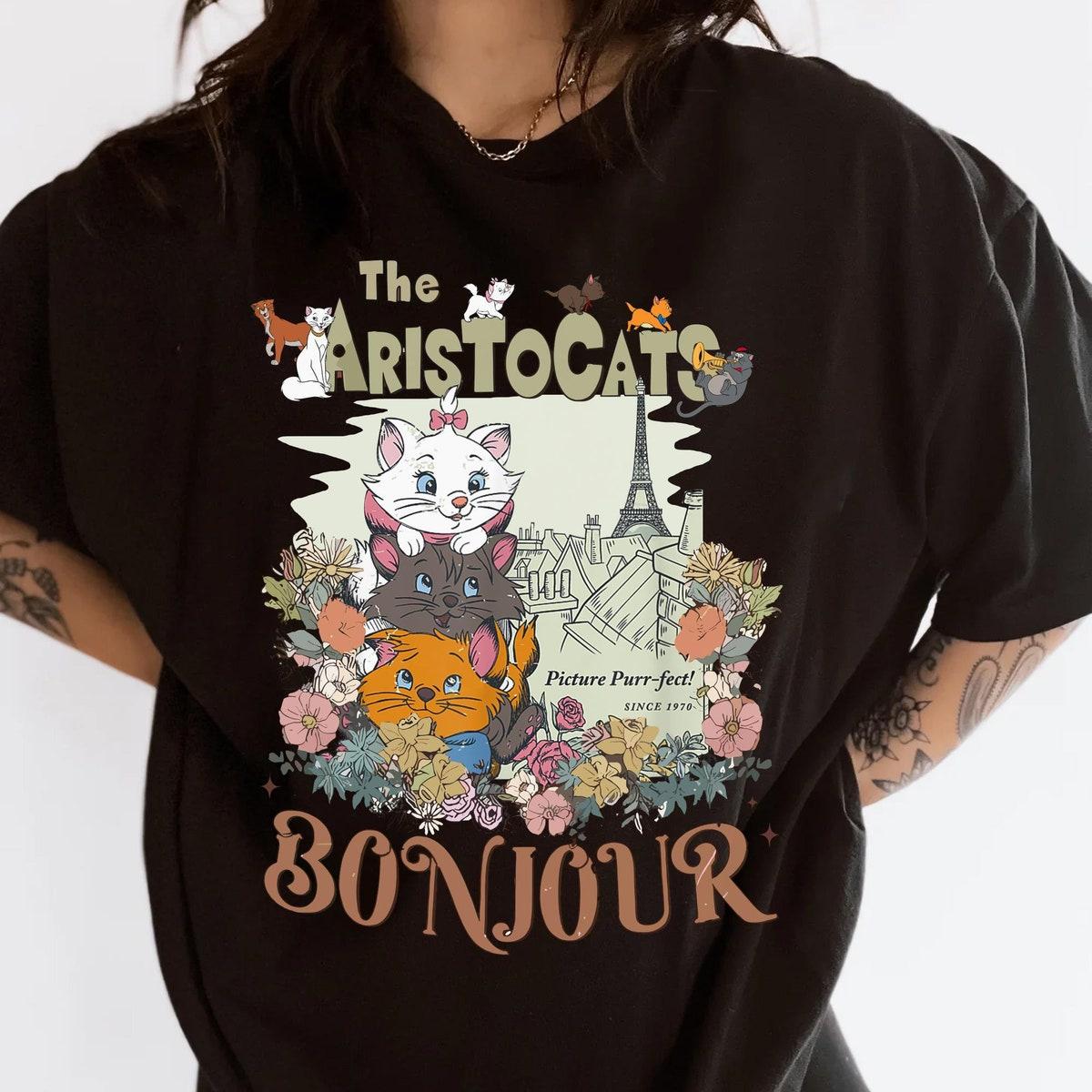 The Aristocats Marie Toulouse Berlioz Floral Bonjour Shirt 6