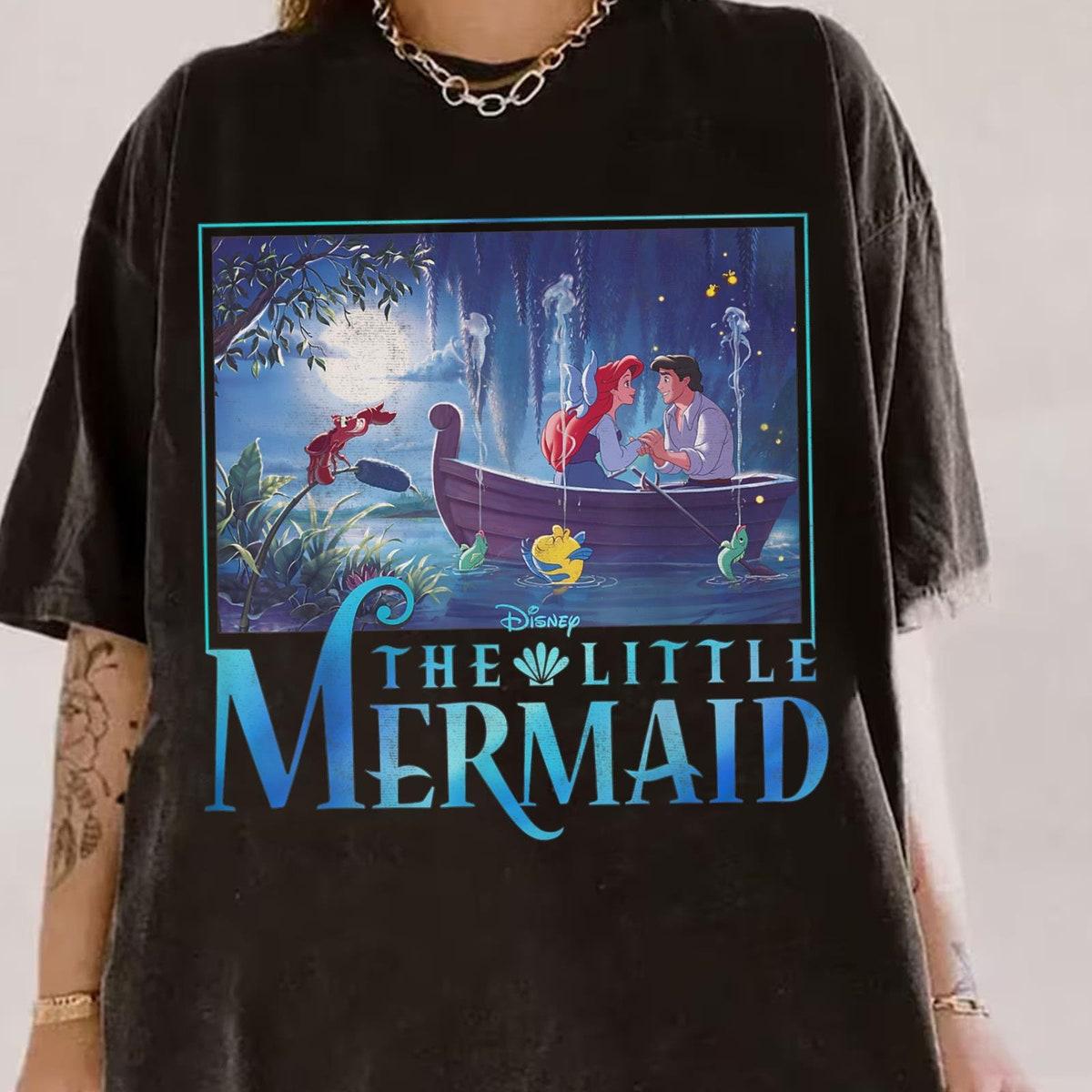 The Little Mermaid Ariel And Eric Grotto Portrait Disney Princess Shirt 1