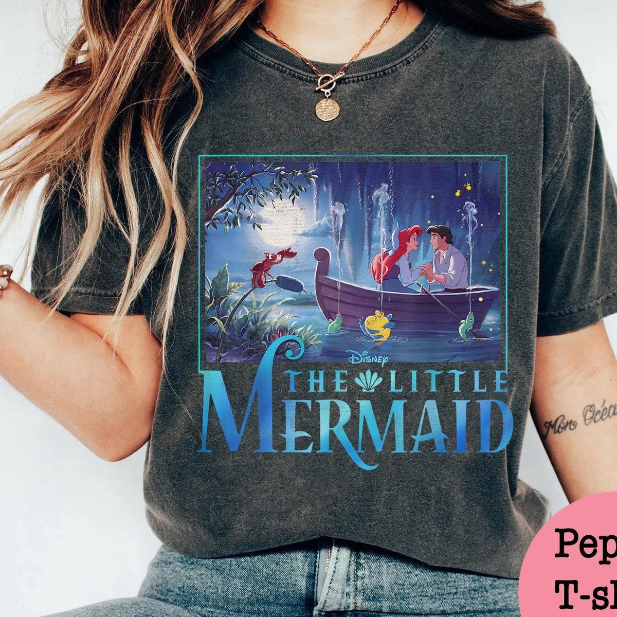 The Little Mermaid Ariel And Eric Grotto Portrait Disney Princess Shirt 4