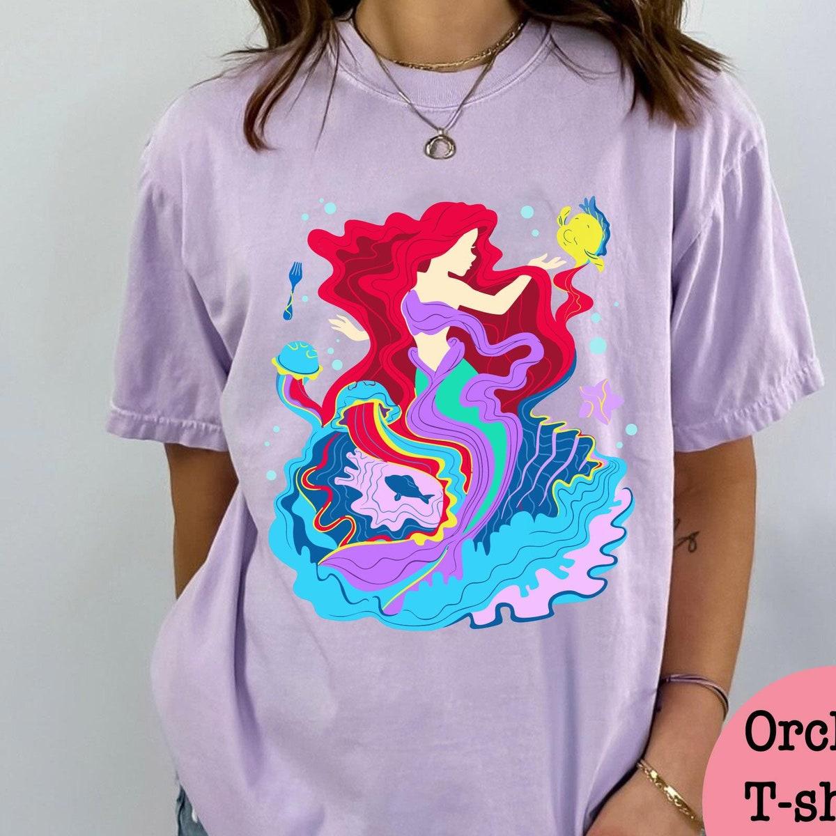 The Little Mermaid Ariel Princess With Flounder Shirt 2