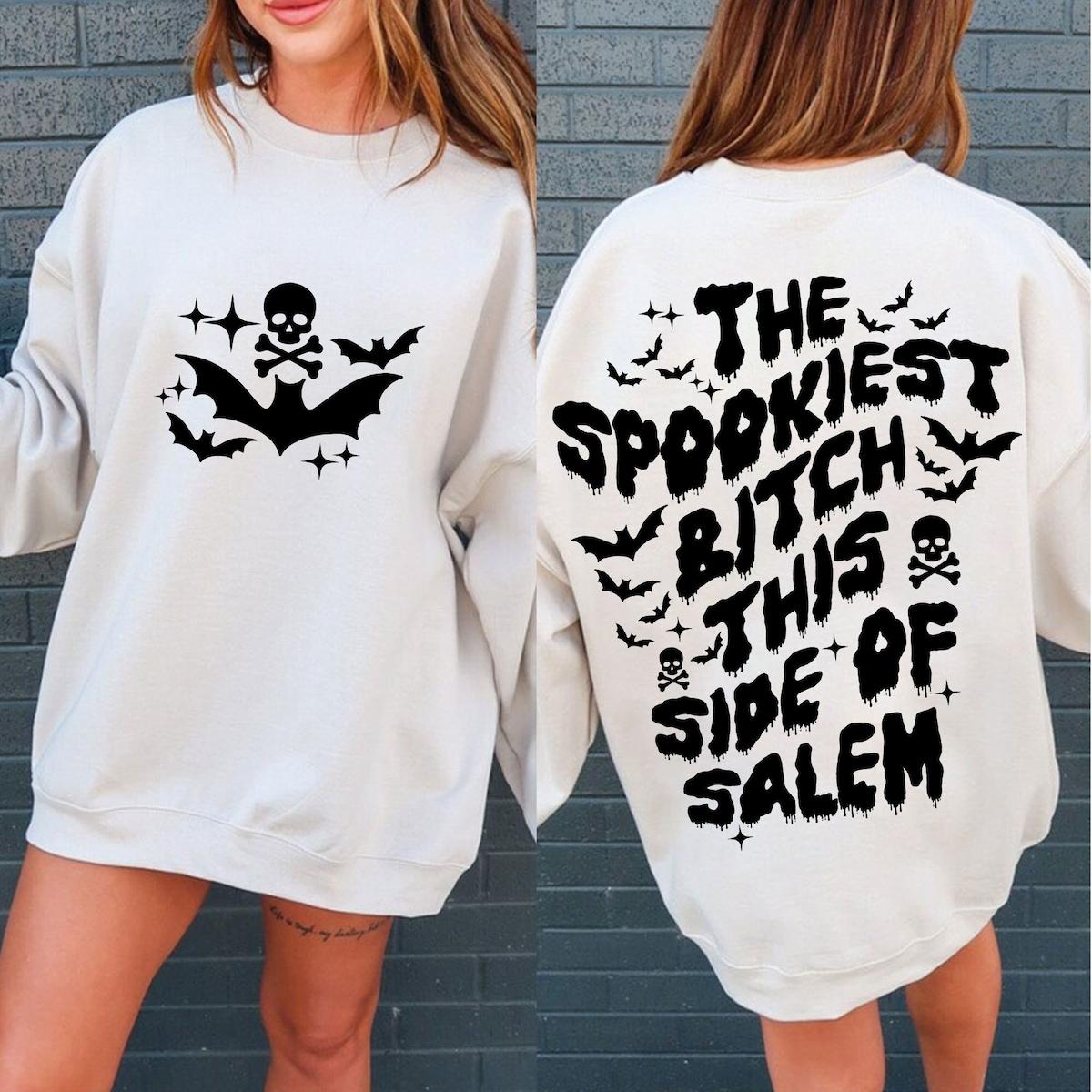 The Spookiest Bitch This Side Of Salem Halloween Shirt 2