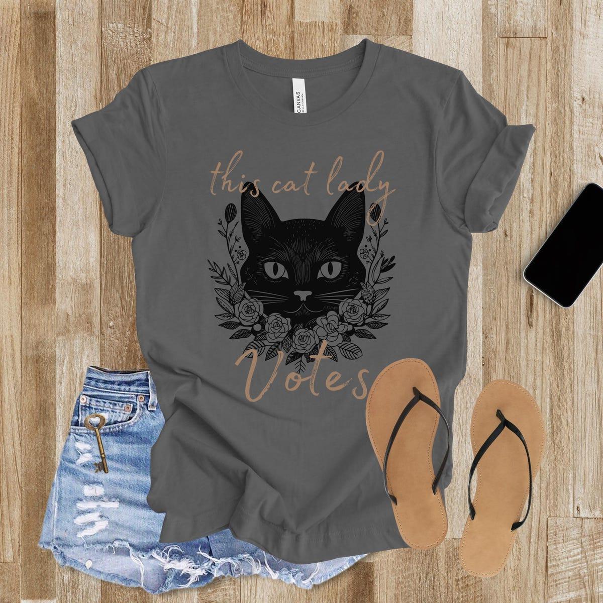 This Cat Lady Votes Crazy Kitty Ladies Shirt 2