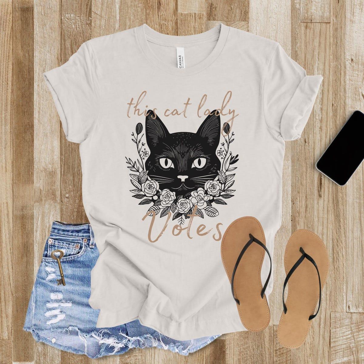 This Cat Lady Votes Crazy Kitty Ladies Shirt 3