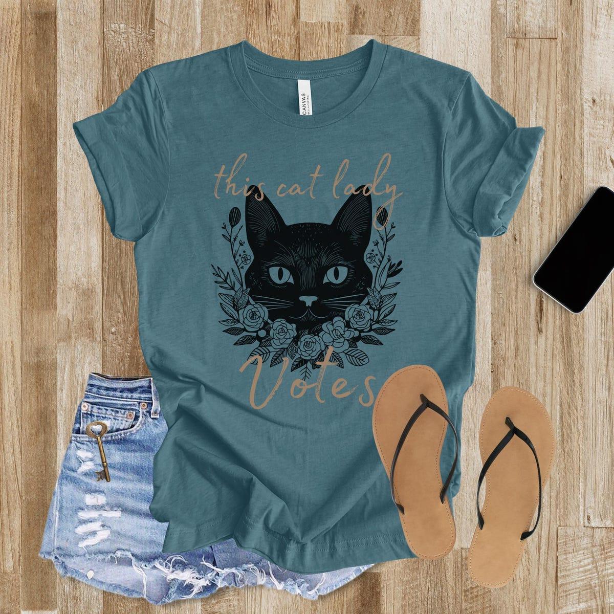 This Cat Lady Votes Crazy Kitty Ladies Shirt 5