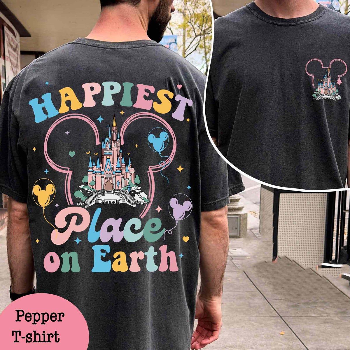 Two Sided Disney Castle Mickey Ears Happiest Place On Earth Shirt 2