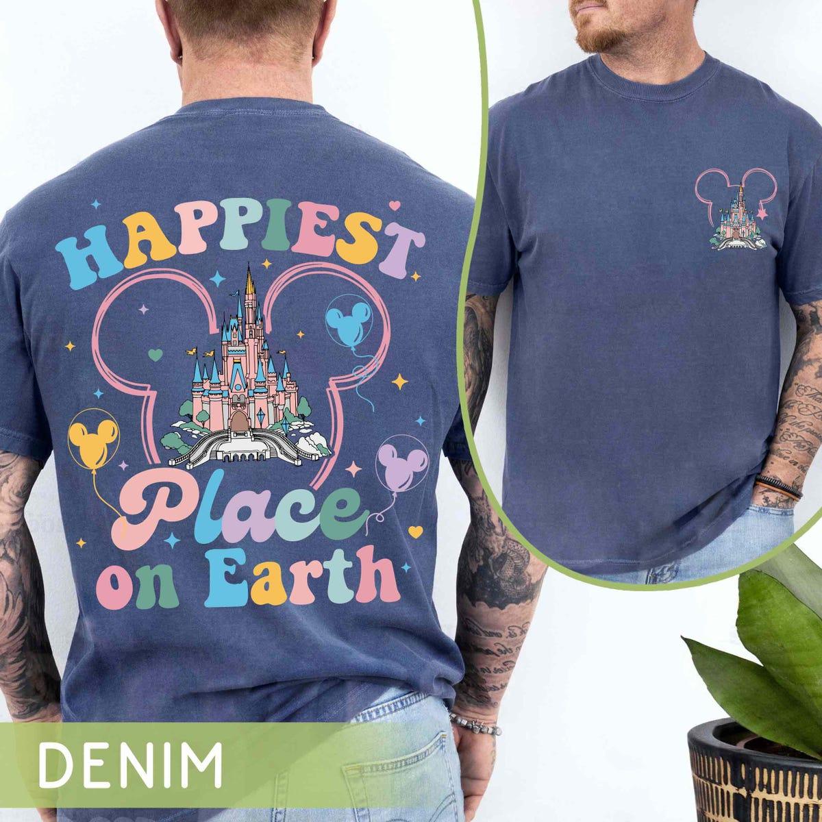 Two Sided Disney Castle Mickey Ears Happiest Place On Earth Shirt 3