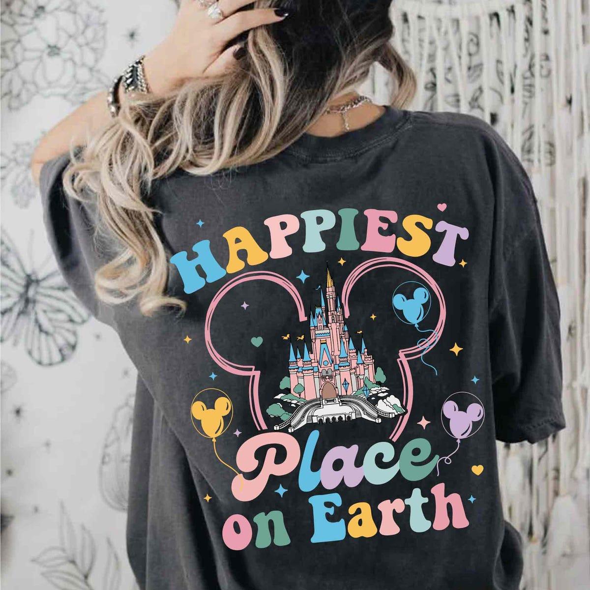 Two Sided Disney Castle Mickey Ears Happiest Place On Earth Shirt 6