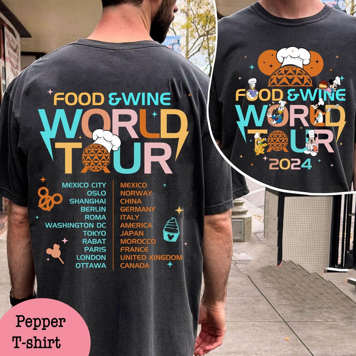 Two Sided Mickey Chef And Friends Food And Wine World Tour Shirt 1