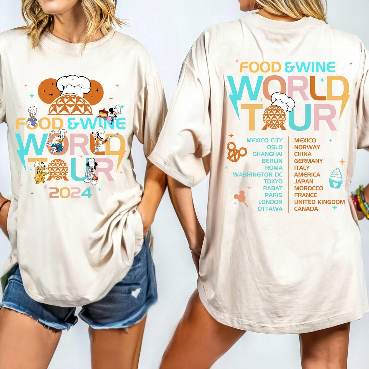 Two Sided Mickey Chef And Friends Food And Wine World Tour Shirt 2