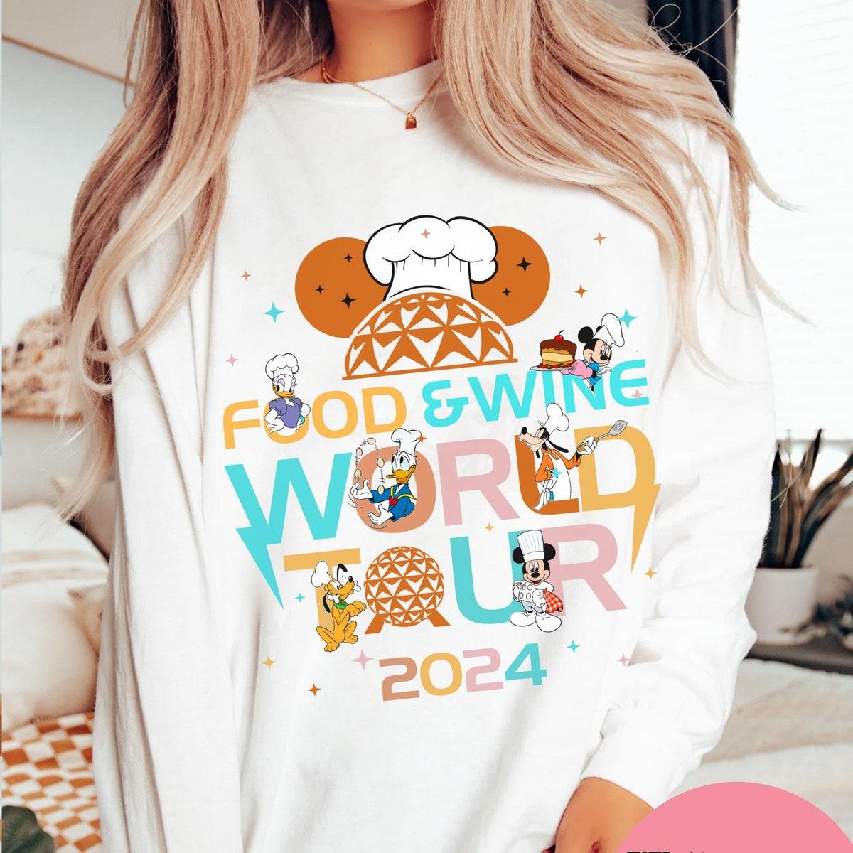 Two Sided Mickey Chef And Friends Food And Wine World Tour Shirt 3