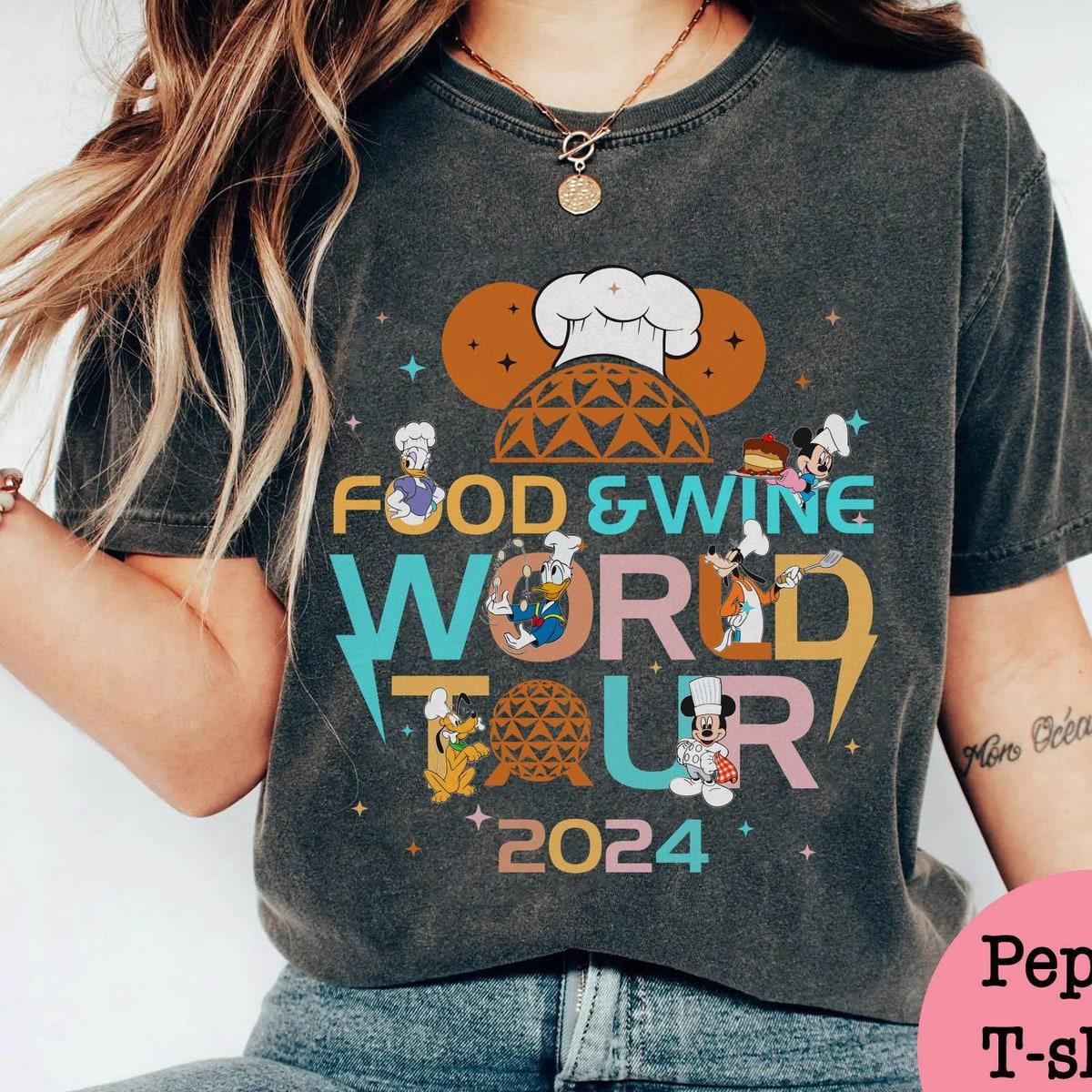 Two Sided Mickey Chef And Friends Food And Wine World Tour Shirt 4