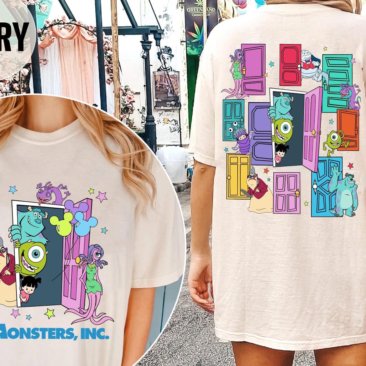 Two Sided Monsters Inc Door With Balloon Shirt 1