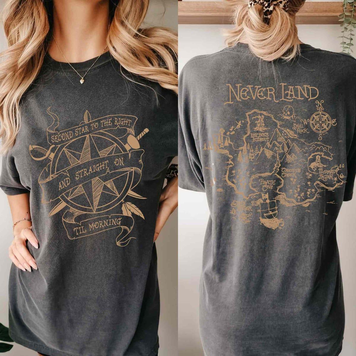 Two Sided Peter Pan Neverland Map Shirt 3