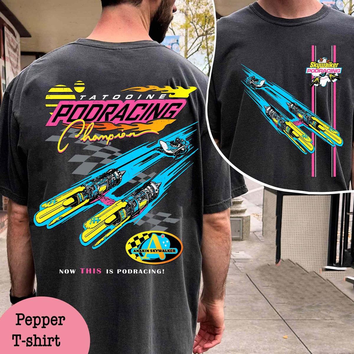 Two Sided Racing Mos Espa Arena Podracing On Tatooine Champion Shirt 1