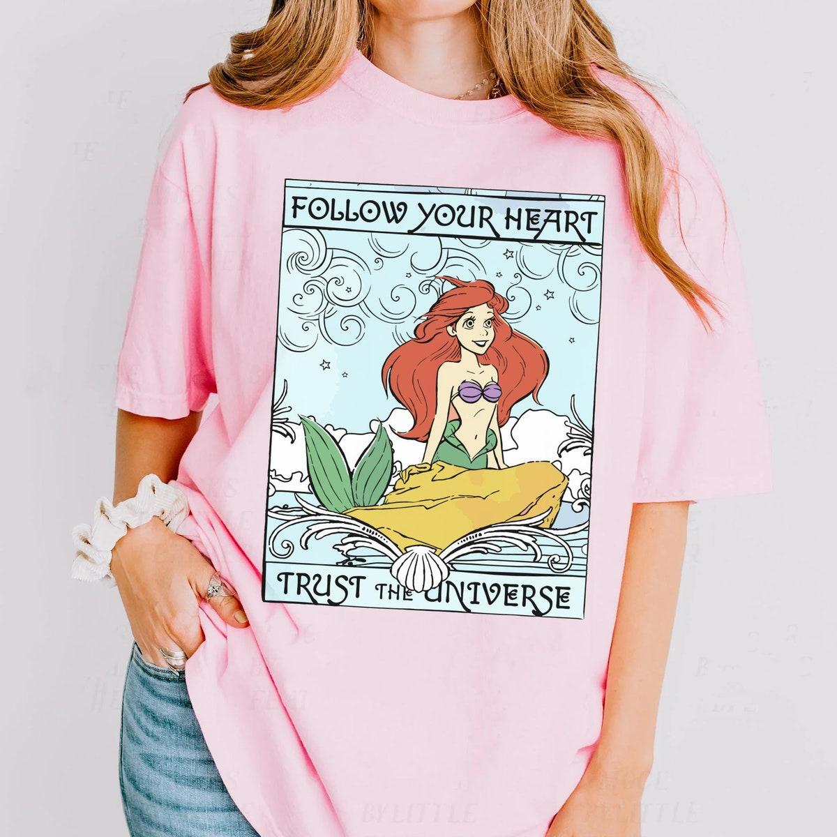 Vintage Ariel Princess On Rock Follow Your Heart Trust Your Universe Shirt 1