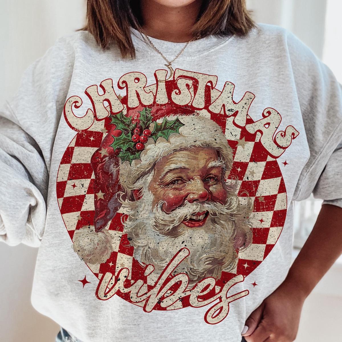 Vintage Christmas Vibes Christmas Season Sweatshirts 1