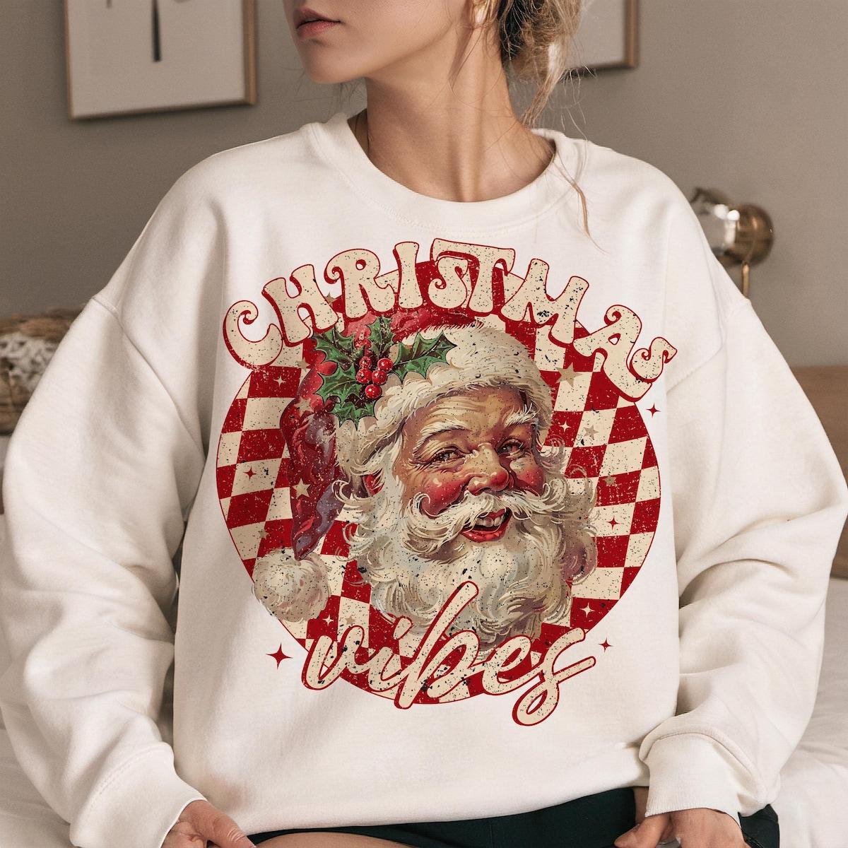 Vintage Christmas Vibes Christmas Season Sweatshirts 3