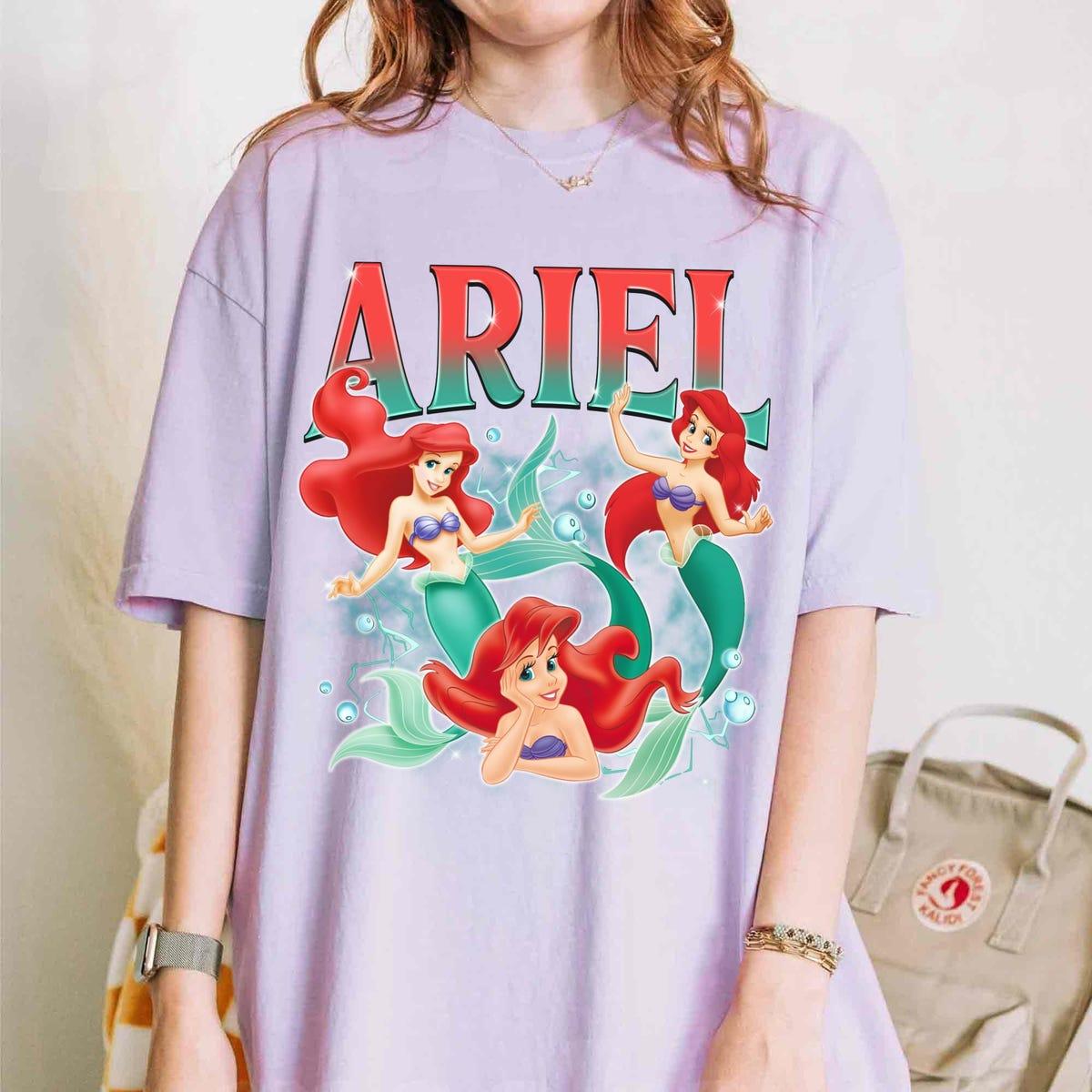 Vintage Disney Ariel Princess The Little Mermaid Characters Shirt 4