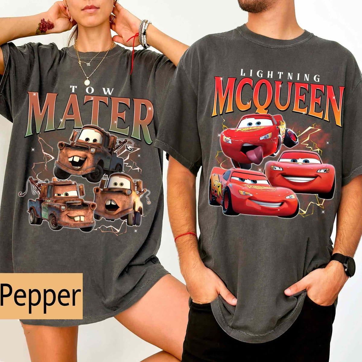 Vintage Disney Cars Group Character Portrait Lightning Mcqueen Shirt 1